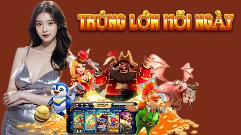 Biểu tượng Thần Tài trong Nổ hũ thần tài với hiệu ứng vàng rơi lấp lánh